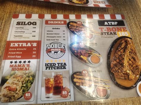 doble pares menu